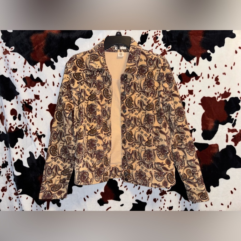 Paisley Print Women's Corduroy Trucker Jacket
